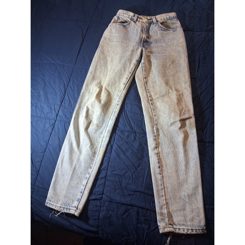 Vintage Levis 544 Acid Wash High Waisted Jeans Womens 7 Made in USA Light Blue